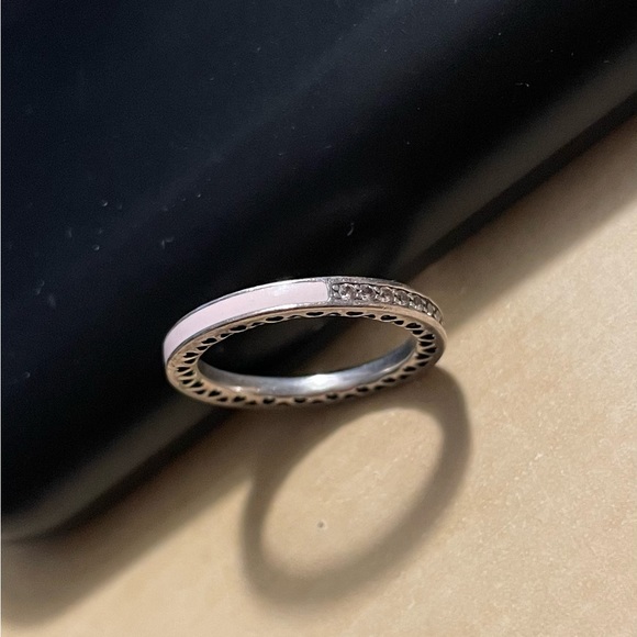 SOLD Pandora Radiant Hearts Pink Ring Size 5 - Picture 2 of 2